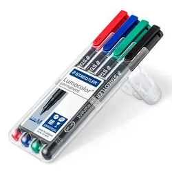 Staedtler Lumocolor 317 WP4 marqueur indélébile Noir, Bleu, Vert, Rouge 4 pièce(s)