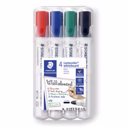 Staedtler Lumocolor marqueur 4 pièce(s) Pointe ogive Noir, Bleu, Vert, Rouge