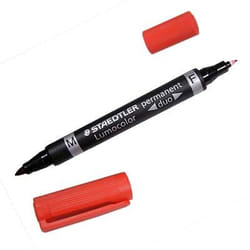 Staedtler Lumocolor Duo marqueur indélébile Pointe fine/ogive Rouge