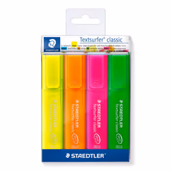 Staedtler 364 P WP4, 4 pièce(s), Vert, Orange, Rose, Jaune, Pointe biseautée, Vert, Orange, Rose, Jaune