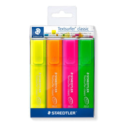 Staedtler 364 P WP4 marqueur 4 pièce(s) Pointe biseautée Vert, Orange, Rose, Jaune