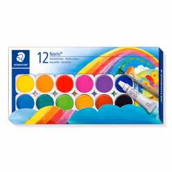 Staedtler 888 NC12, Noir, Bleu, Bordeaux, Cyan, Vert, Orange, Violet, Rouge, Blanc, Jaune, Peinture aquarelle, Pâte, 1 pièce( ...