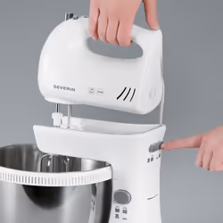Severin HM 3816 Robot mixer 300 W Gris, Acier inoxydable, Blanc