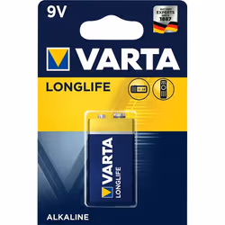 Varta Longlife Extra 9V, Batterie à usage unique, 9V, Alcaline, 9 V, 1 pièce(s), 48,5 mm