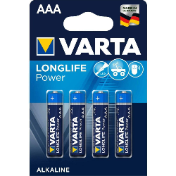 4 x Piles Alcaline VARTA Long Life Power AAA