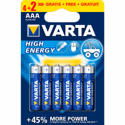 Piles Alcaline VARTA Long Life Power - Format de Pile: AAA / LR03 - Nombre de Piles: 6 Piles - Tension 1.5 V - une source d’é ...