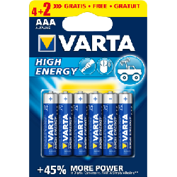 6 x Piles Alcaline VARTA Long Life Power AAA 1.5V