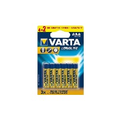 Pile alcaline VARTA-LongLife Power LR03 AAA (Blister 6 piles + 2)