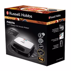 Russell Hobbs Fiesta gaufrier et appareil à croque-monsieur 750 W Noir, Acier inoxydable