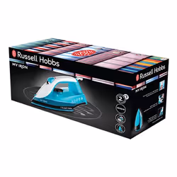 Russell Hobbs 25580-5, Fer à repasser à sec ou à vapeur, Semelle en céramique, 2 m, 120 g/min, Bleu, Blanc, 28 g/min
