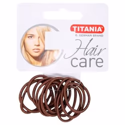TITANIA 12 Elastiques marrons est un ensemble de petits élastiques à cheveux de haute qualité en marron
