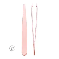 Titania Pince à épiler inclinée inox rose/gold réf 1091/75GB