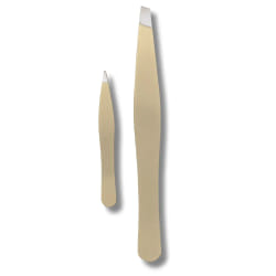TITANIA - SET PINCES À ÉPILER : PINCE À ÉPILER INCLINÉE + MINI PINCE À ÉCHARDE GOLD