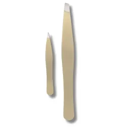TITANIA - SET PINCES À ÉPILER : PINCE À ÉPILER INCLINÉE + MINI PINCE À ÉCHARDE GOLD