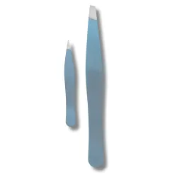 TITANIA - SET PINCES À ÉPILER : PINCE À ÉPILER INCLINÉE + MINI PINCE À ÉCHARDE BLEU
