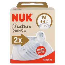 NUK Nature Sense 2 Tétines Silicone - Taille : M sont des tétines dont le silicone est extra large et souple qui donne une se ...
