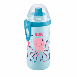 NUK Gourde junior Cup avec effet caméléon 18 mois + avec changement de couleur. Gobelet d'apprentissage anti-fuite avec bec p ...