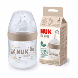 NUK Biberon For Nature Avec Temperature Control offre à votre bébé une expérience de boisson naturelle, doté d’un repose-lèvr ...