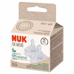 NUK Nature Sense 2 Tétines Silicone - Taille : M sont des tétines dont le silicone est extra large et souple qui donne une se ...