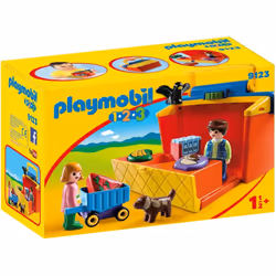 Playmobil 1.2.3 Étal de marché transportable, Action/Aventure, Garçon/Fille, 1,5 an(s), Multicolore