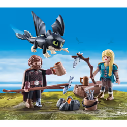 Playmobil Dragons Harold et Astrid avec bébé dragon - Vue supplémentaire 2