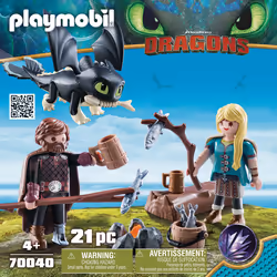 Playmobil Dragons Harold et Astrid avec bébé dragon - Vue supplémentaire 4