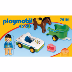 Playmobil 1.2.3 Cavalière avec voiture et remorque - Vue supplémentaire 4