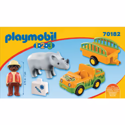Playmobil 1.2.3 Vétérinaire avec véhicule et rhinocéros - Vue supplémentaire 4