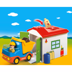 Playmobil 1.2.3 Ouvrier avec camion et garage - Vue supplémentaire 2