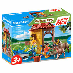 Playmobil Country Starter Pack Box et poneys, 3 an(s), Multicolore, Plastique