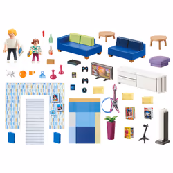 PLAYMOBIL - 70989 - City Life - La Maison Moderne - Salon Amenage - Vue supplémentaire 5