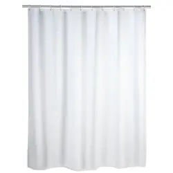 WENKO Rideau de douche anti-moisissure Uni White lavable 180 x 200 cm