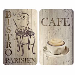 WENKO BISTRO, Rectangulaire, Plastique, Verre trempé, Élastomère thermoplastique (TPE), Beige, Multicolore, Image, 300 mm, 52 ...