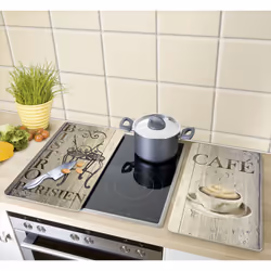 WENKO BISTRO planche à découper pour cuisine Rectangulaire Plastique, Verre trempé, Élastomère thermoplastique (TPE) Beige, Multicolore