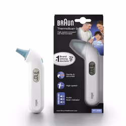 Braun ThermoScan 3 Contact Blanc Oreille