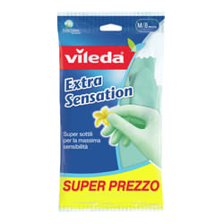 Vileda Extra Sensation Gants de ménage Vert Coton, Latex
