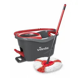 Vileda Easywring & Clean Turbo balai à franges et balai-éponge Laine Rouge, Blanc