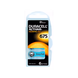 Piles Bouton DURACELL - Nombre de Piles: 6 Piles - Format de piles: Bouton /675 - Tension: 1.45 V - Batterie à air zinc - App ...