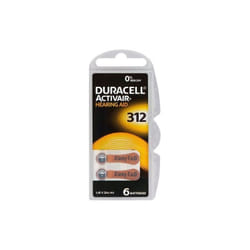 6x Piles Bouton DURACELL HEARING AID Pour Appareils Auditifs ZA 312
