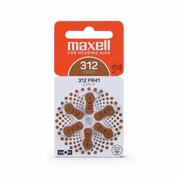 Piles MAXELL Auditifs 312 AID - Nombre de Piles: 6 Piles - Format de piles: Bouton - Tension 1.45 V - Technologie de batterie ...