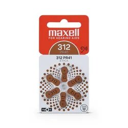 6x Piles MAXELL Auditifs 312 AID