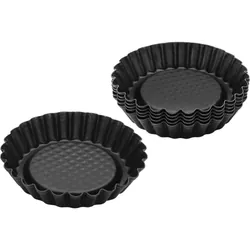 Zenker BLACK METALLIC Mini Moldes Bordes Rizados. Acero con revestimiento antiadherente Teflon. Negro. Ø10,5x2cm. 6uds.