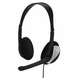 Hama Essential HS 200, Avec fil, Appels/Musique, 20 - 20000 Hz, Casque, Noir, Argent