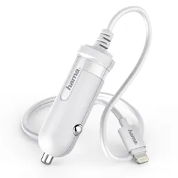 Hama Lightning Téléphone portable, Smartphone Blanc Allume-cigare Auto