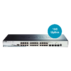 D-Link DGS-1510-28P commutateur réseau Géré L3 Gigabit Ethernet (10/100/1000) Connexion Ethernet, supportant l'alimentation via ce port (PoE) Noir (DGS-1510-28P)
