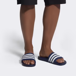 Adidas Adilette Cloudfoam Plus Stripes Mâle Bleu, Blanc