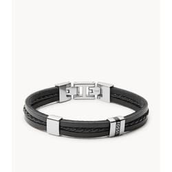 Fossil JF03686040 bracelet Mâle Cuir, Métal