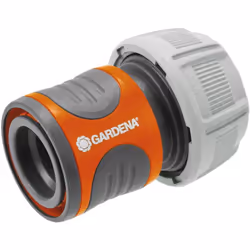 Gardena 18216-20, Connecteur de tuyau, 3/4", Plastique, Caoutchouc, Gris, Orange