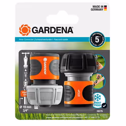 Gardena 18275-20, Connecteur de tuyau, Noir, Orange