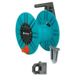 Gardena 2650-20 enrouleur de tuyau d'arrosoir de jardin Enrouleur mural Manuel Noir, Turquoise